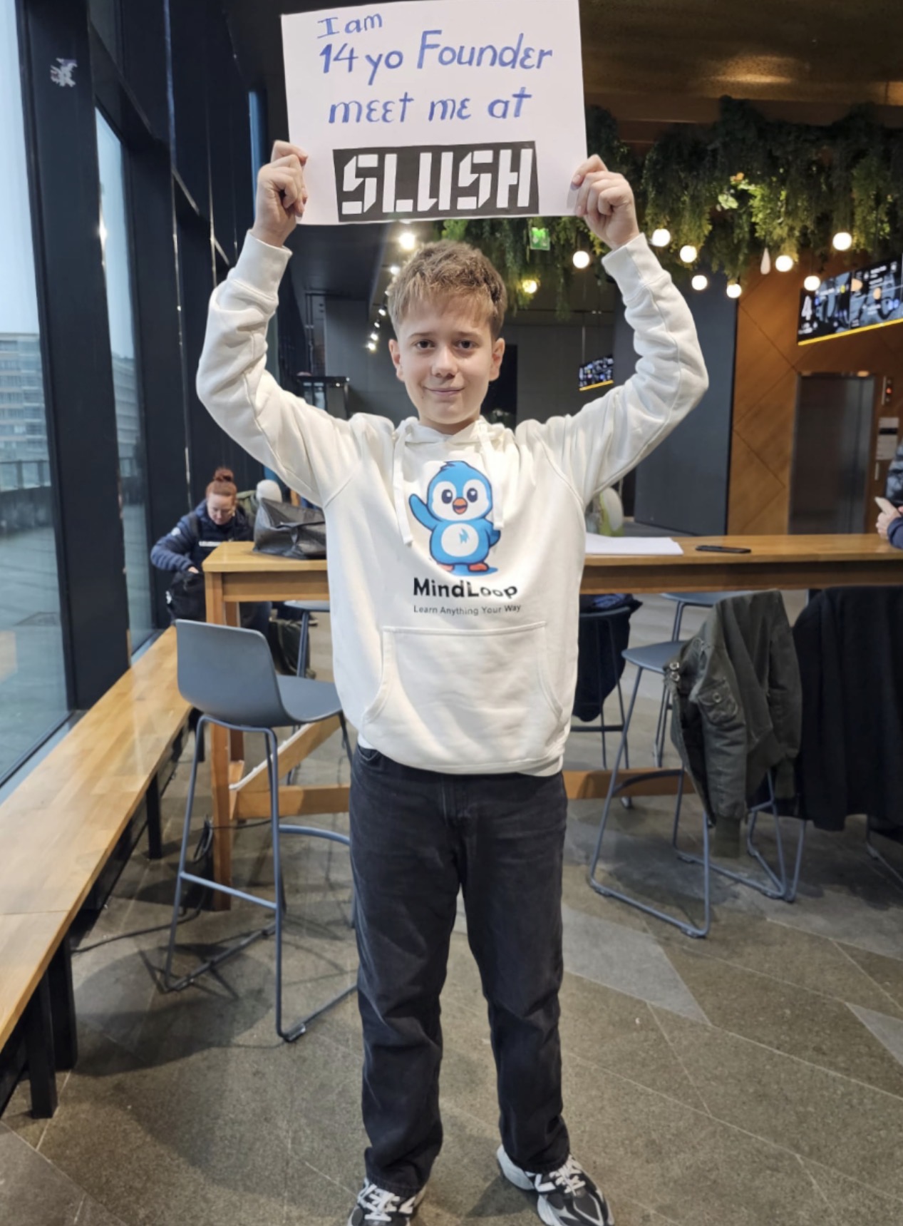 “Meet me at Slush” — 14 y/o founder